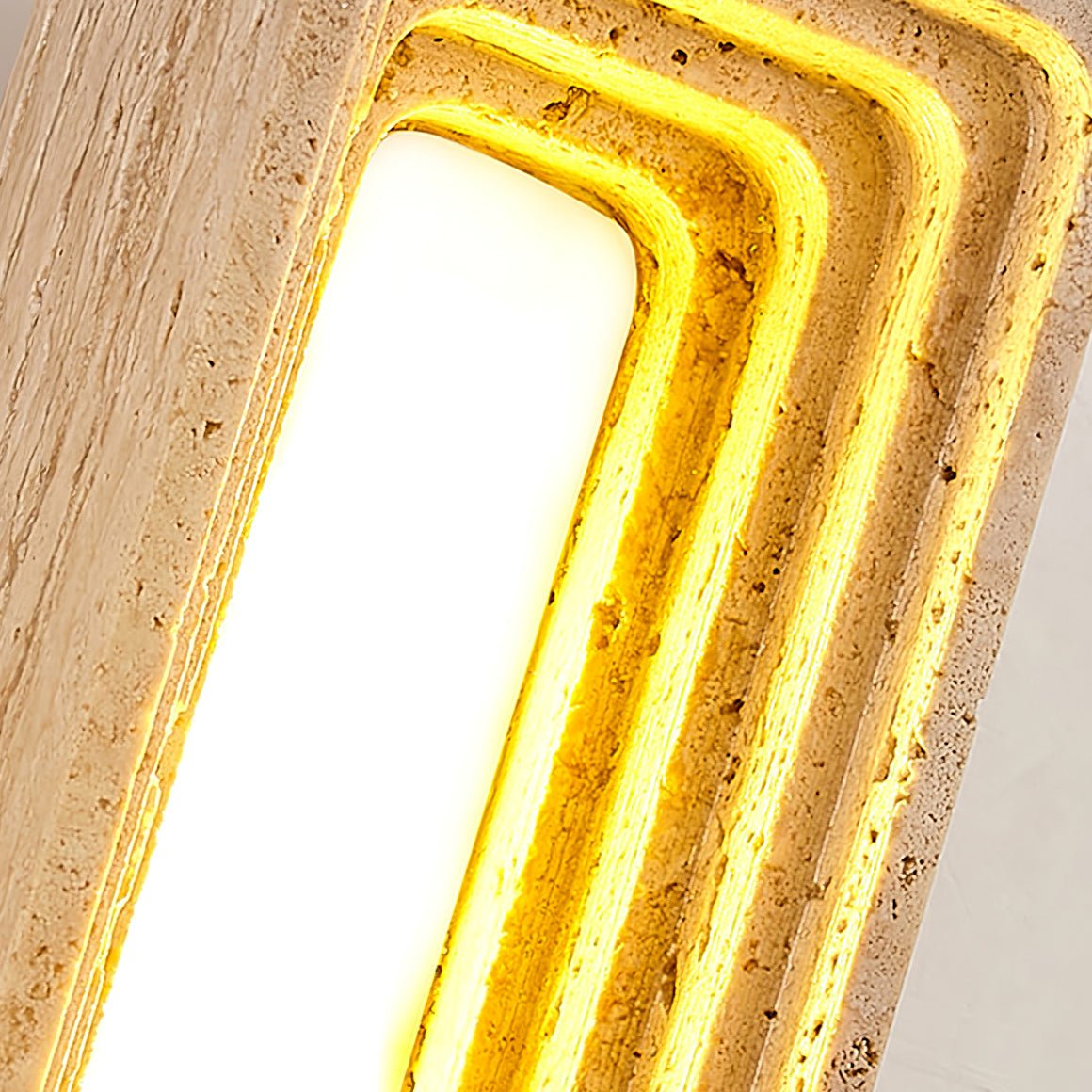 Canyon Travertine Wall Sconce — Sculptural Stone LED Wall Light