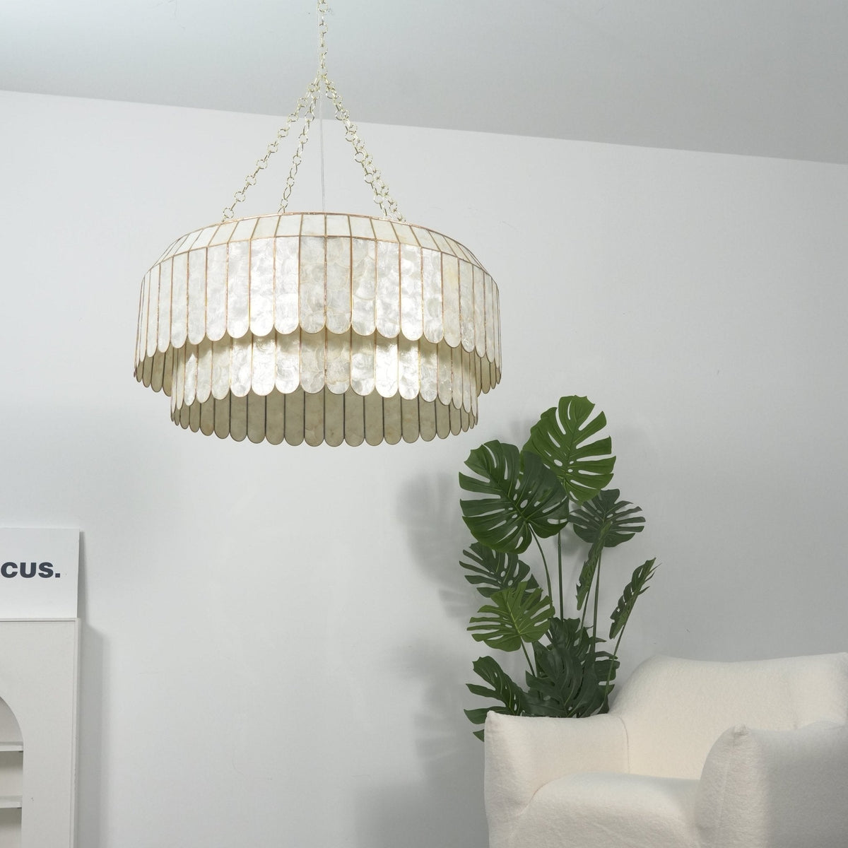 Capiz Aurelia Chandelier – Natural Shell Pendant Light for Dining & Living Spaces