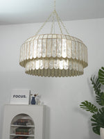 Capiz Aurelia Chandelier – Natural Shell Pendant Light for Dining & Living Spaces