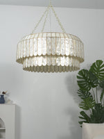 Capiz Aurelia Chandelier – Natural Shell Pendant Light for Dining & Living Spaces