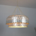 Capiz Aurelia Chandelier – Natural Shell Pendant Light for Dining & Living Spaces