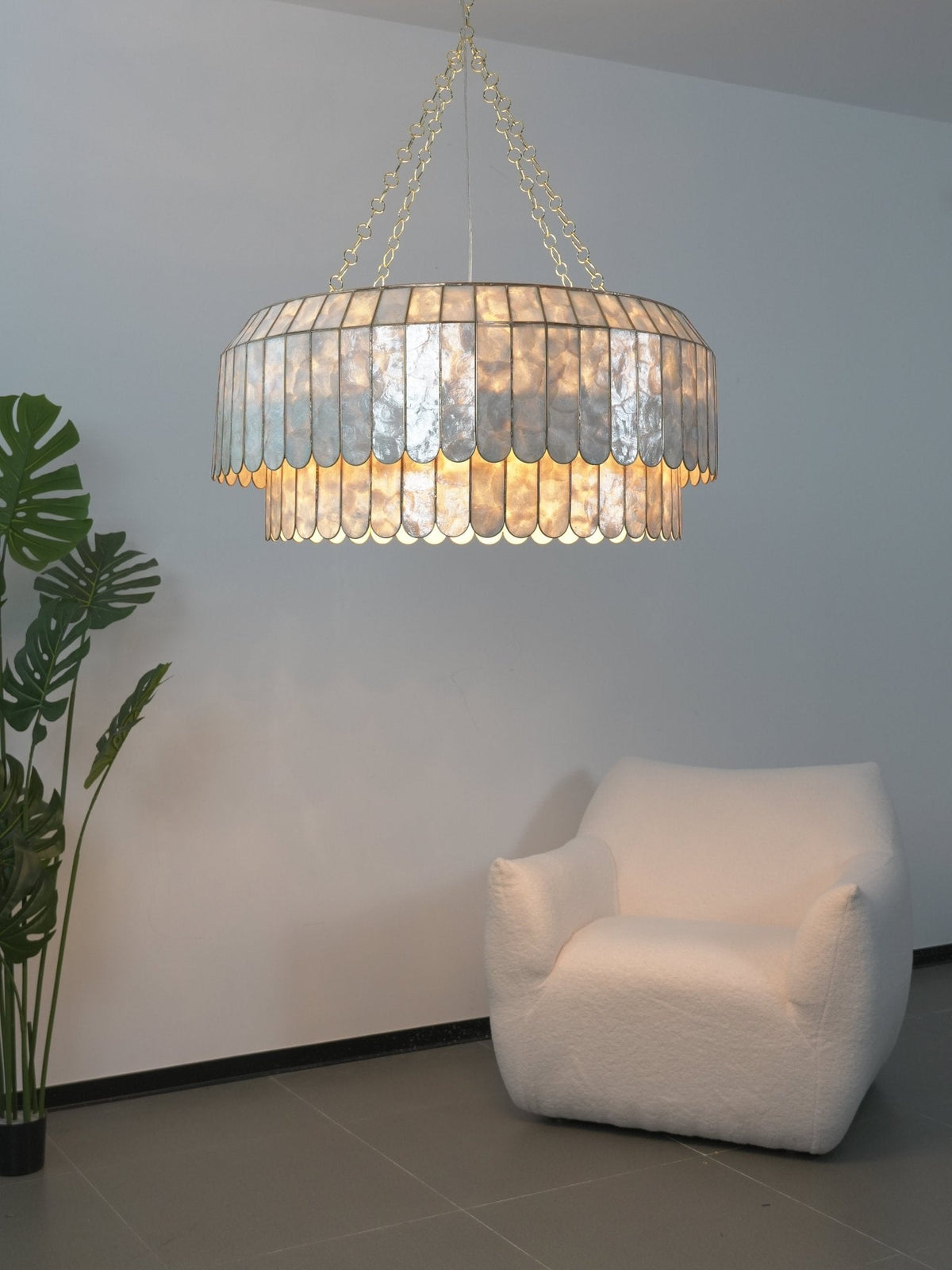 Capiz Aurelia Chandelier – Natural Shell Pendant Light for Dining & Living Spaces