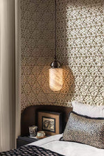 Capsule Alabaster Pendant Light in Bronze with Integrated LED