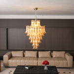 Amber Cloud Glass Petal Chandelier – Modern Designer Hanging Light
