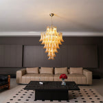 Amber Cloud Glass Petal Chandelier – Modern Designer Hanging Light