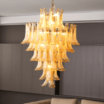 Amber Cloud Glass Petal Chandelier – Modern Designer Hanging Light