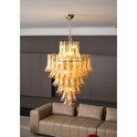Amber Cloud Glass Petal Chandelier – Modern Designer Hanging Light