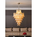 Amber Cloud Glass Petal Chandelier – Modern Designer Hanging Light