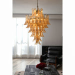 Amber Cloud Glass Petal Chandelier – Modern Designer Hanging Light