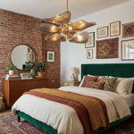 Cardiff Modern Glass Chandelier with Gold Leaf Finish for Dining Room and Living Room