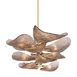 Cardiff Modern Glass Chandelier with Gold Leaf Finish for Dining Room and Living Room