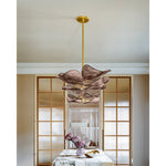 Cardiff Modern Glass Chandelier with Gold Leaf Finish for Dining Room and Living Room