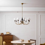 Carmina Orbital Chandelier – Modern Glass and Wood Designer Ceiling Light