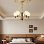 Carmina Orbital Chandelier – Modern Glass and Wood Designer Ceiling Light