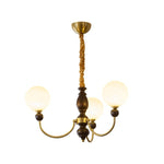 Carmina Orbital Chandelier – Modern Glass and Wood Designer Ceiling Light