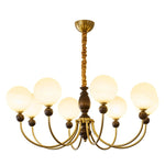 Carmina Orbital Chandelier – Modern Glass and Wood Designer Ceiling Light