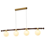 Carmina Orbital Chandelier – Modern Glass and Wood Designer Ceiling Light