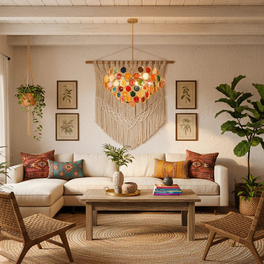 Postmodern Luxury Style Agate Living Room Chandelier