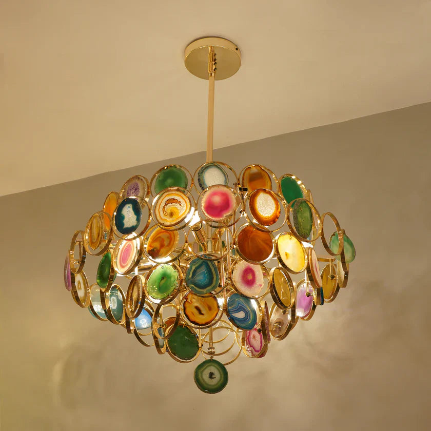 Postmodern Luxury Style Agate Living Room Chandelier