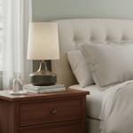 Caroline Ceramic Table Lamp – Sculptural Bedside Lighting in Cream or Grey-Green