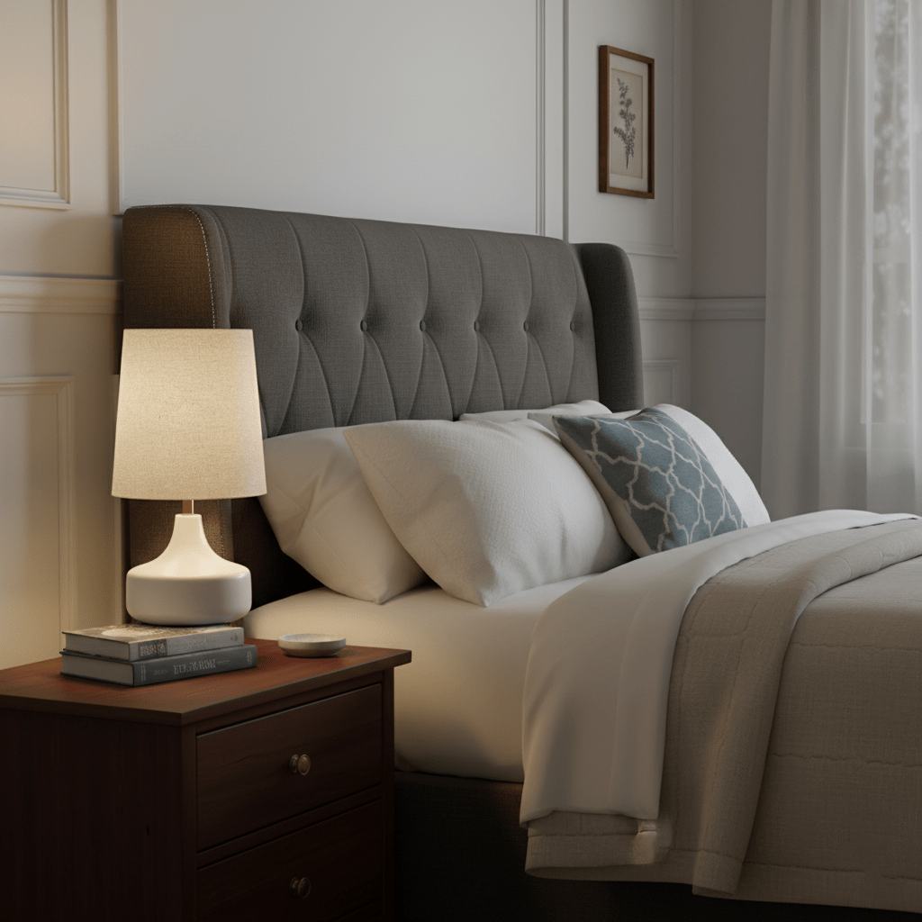 Caroline Ceramic Table Lamp – Sculptural Bedside Lighting in Cream or Grey-Green
