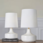 Caroline Ceramic Table Lamp – Sculptural Bedside Lighting in Cream or Grey-Green