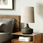Caroline Ceramic Table Lamp – Sculptural Bedside Lighting in Cream or Grey-Green