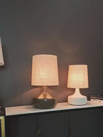 Caroline Ceramic Table Lamp – Sculptural Bedside Lighting in Cream or Grey-Green