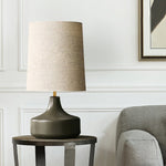 Caroline Ceramic Table Lamp – Sculptural Bedside Lighting in Cream or Grey-Green