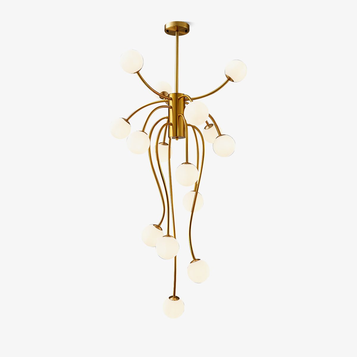 Caroline Modern Glass Chandelier with Gold or Black Metal Frame