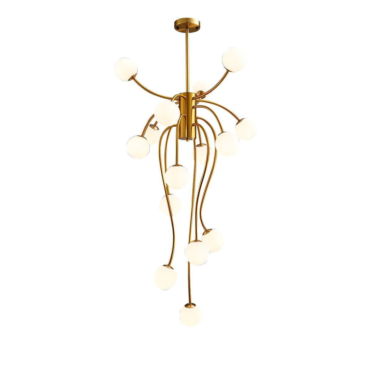 Caroline Modern Glass Chandelier with Gold or Black Metal Frame