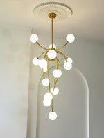 Caroline Modern Glass Chandelier with Gold or Black Metal Frame