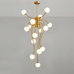 Caroline Modern Glass Chandelier with Gold or Black Metal Frame