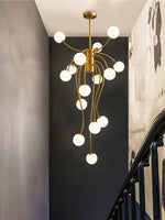 Caroline Modern Glass Chandelier with Gold or Black Metal Frame