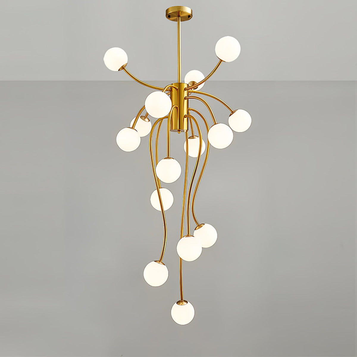 Caroline Modern Glass Chandelier with Gold or Black Metal Frame