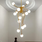 Caroline Modern Glass Chandelier with Gold or Black Metal Frame