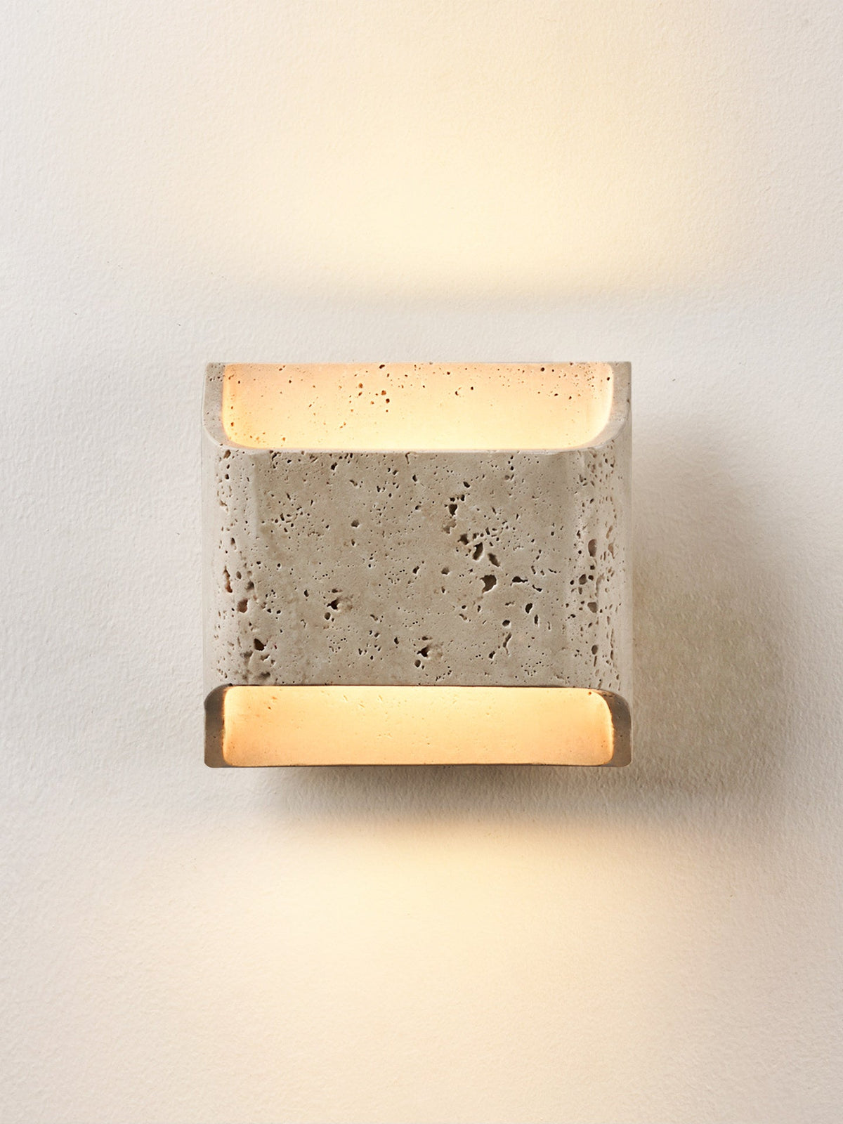 Carra Glow Block Wall Light in Yellow Travertine