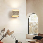 Carra Glow Block Wall Light in Yellow Travertine