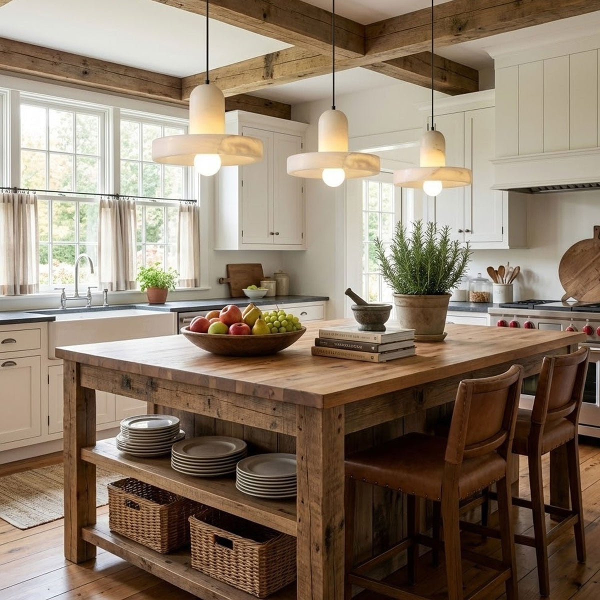 Carrara Alabaster Pendant Light – Modern Minimalist Ceiling Lamp