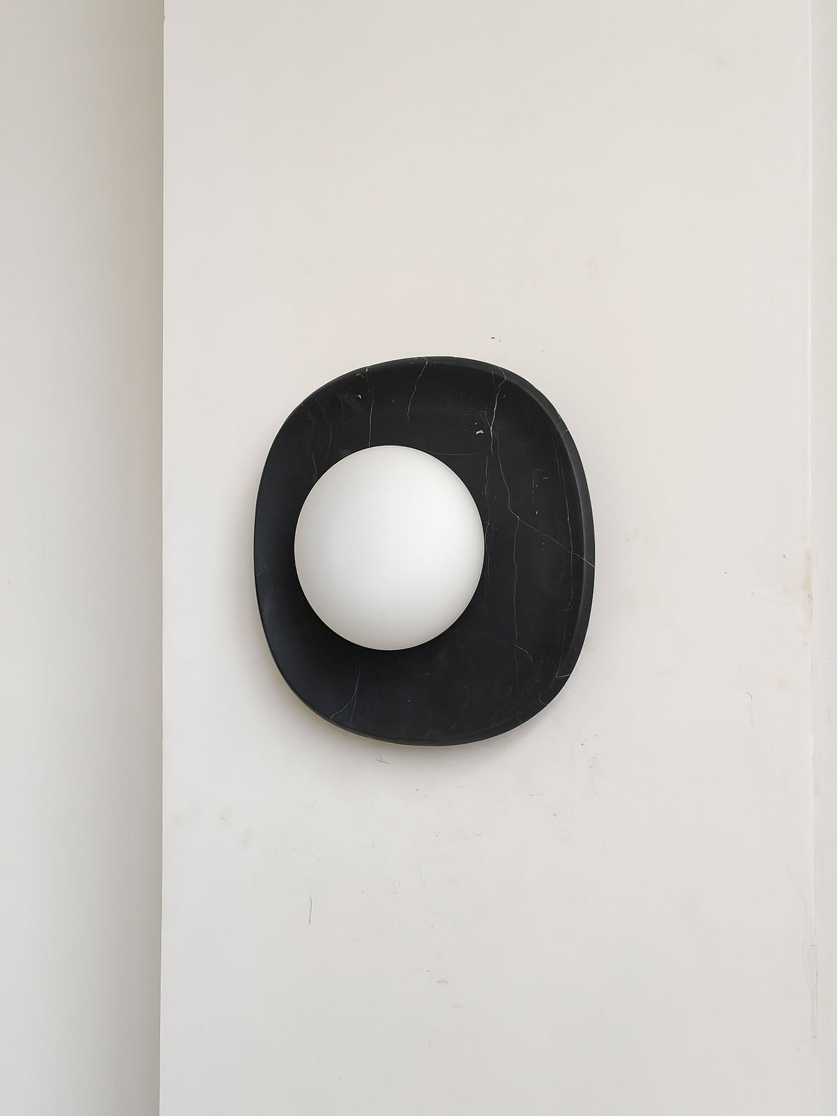 Carrara Cusp Marble Wall Sconce with Opal Glass Sphere