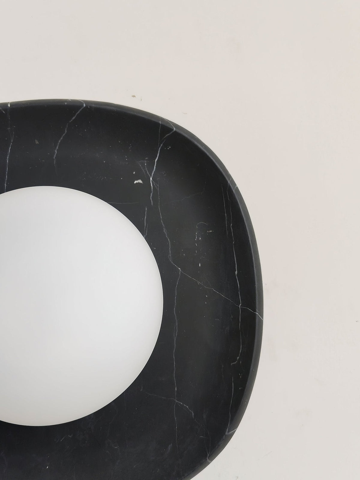 Carrara Cusp Marble Wall Sconce with Opal Glass Sphere