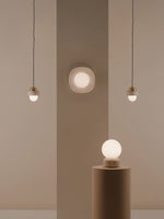 Carrara Cusp Marble Wall Sconce with Opal Glass Sphere