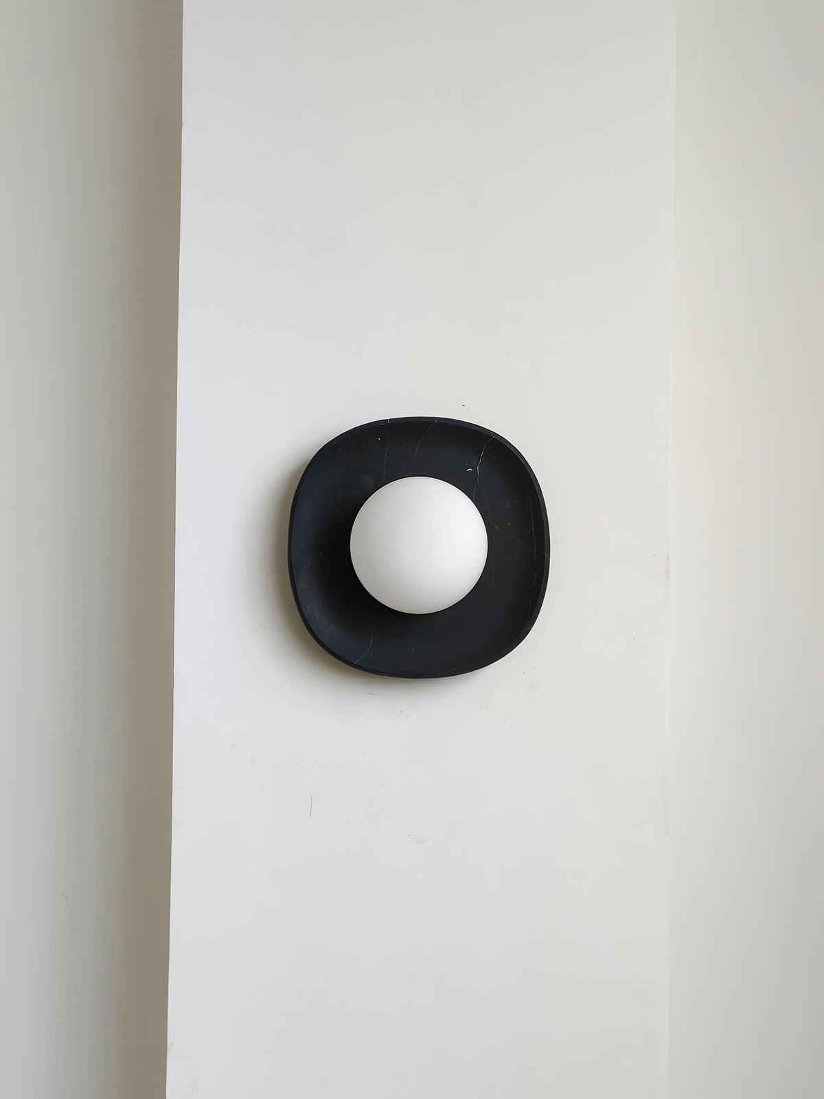 Carrara Cusp Marble Wall Sconce with Opal Glass Sphere