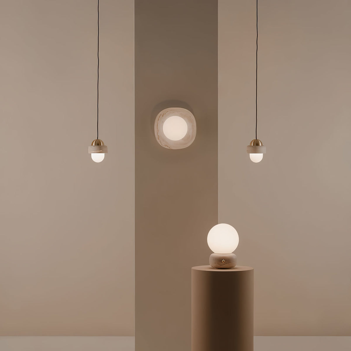 Carrara Cusp Marble Wall Sconce with Opal Glass Sphere