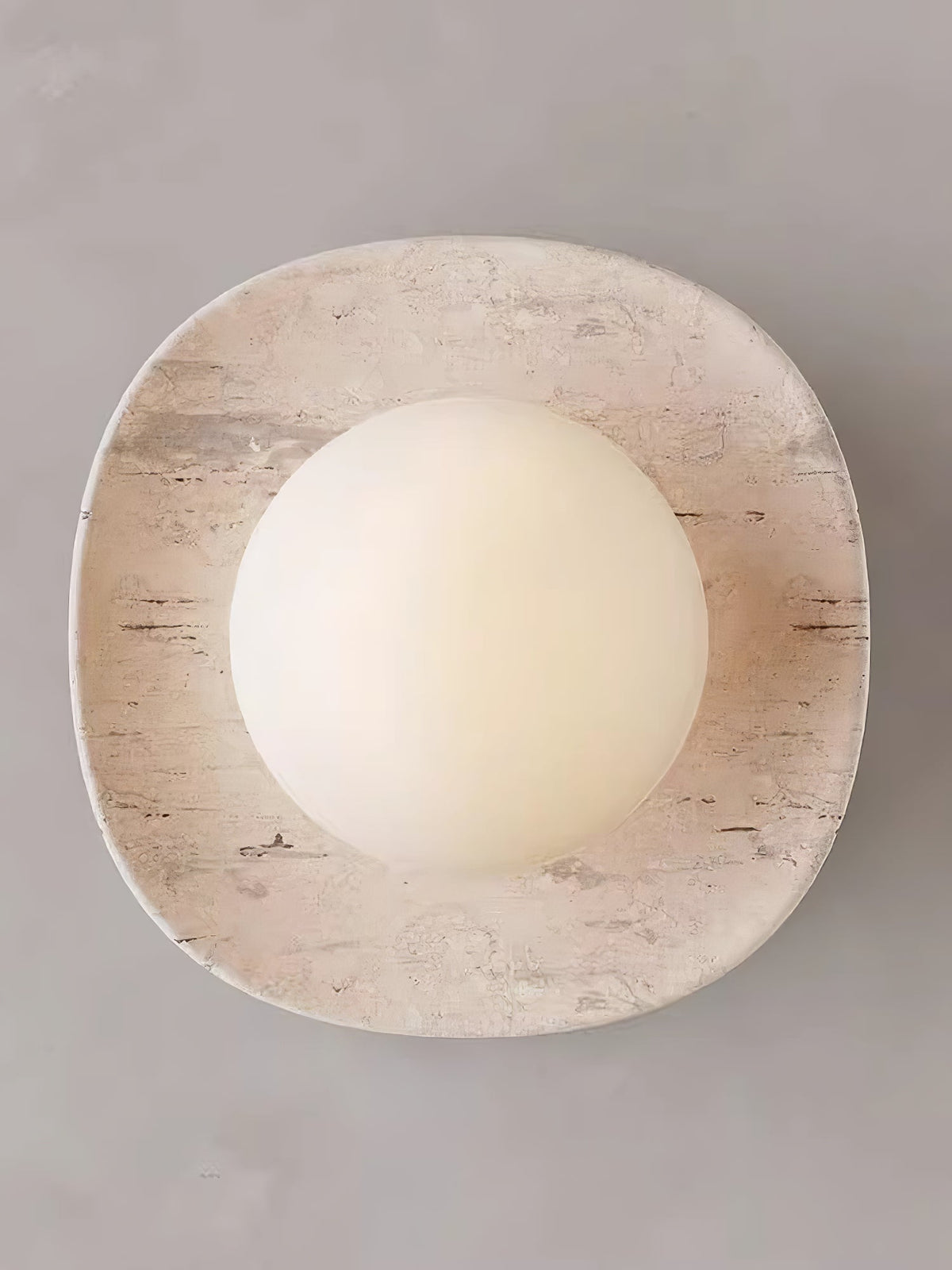 Carrara Cusp Marble Wall Sconce with Opal Glass Sphere