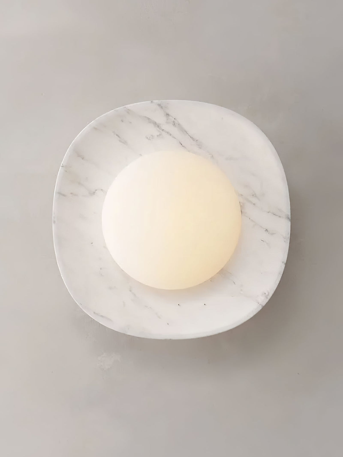 Carrara Cusp Marble Wall Sconce with Opal Glass Sphere
