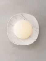 Carrara Cusp Marble Wall Sconce with Opal Glass Sphere