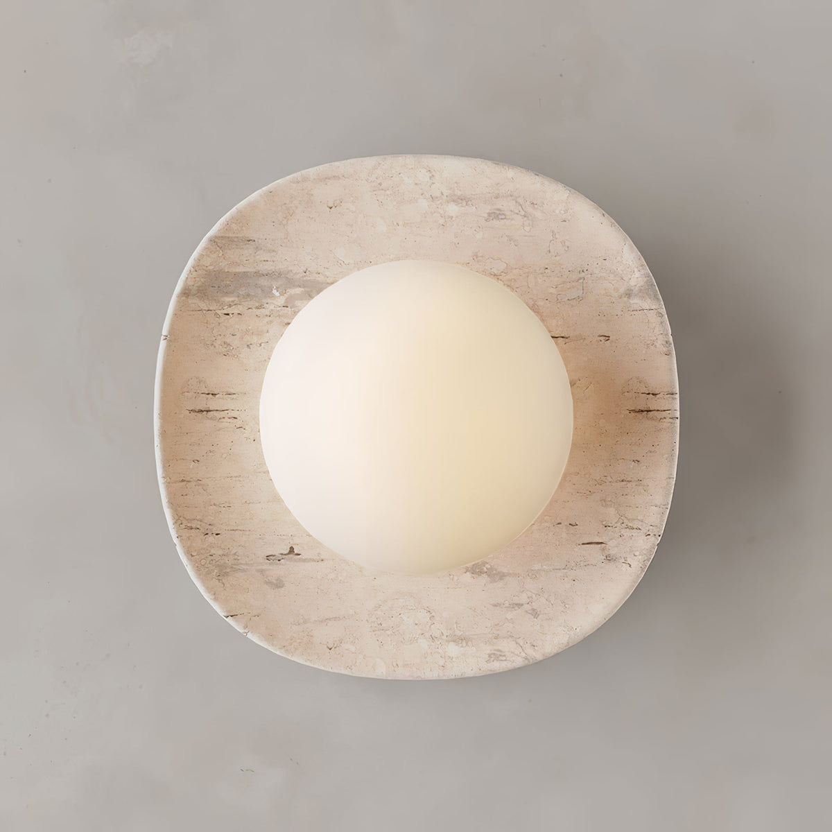 Carrara Cusp Marble Wall Sconce with Opal Glass Sphere