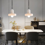 Carrara Alabaster Pendant Light – Modern Minimalist Ceiling Lamp
