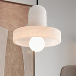 Carrara Alabaster Pendant Light – Modern Minimalist Ceiling Lamp